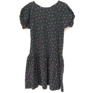 Laura Ashley Vintage Black Polkadot Dress Size 8